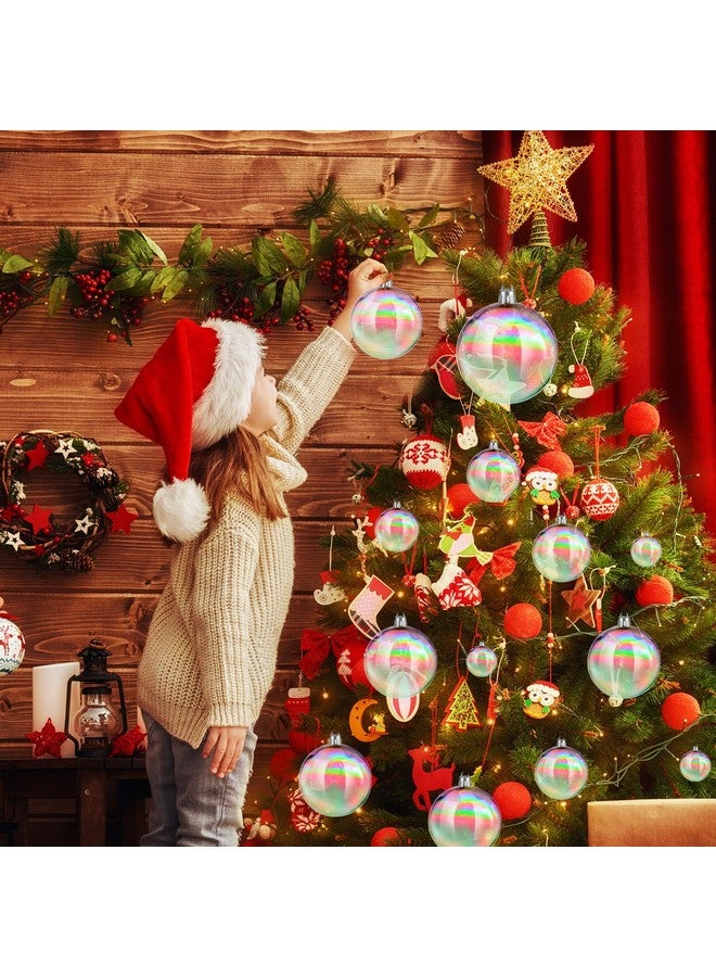 Shappy 36 Pcs Christmas Iridescent Ornaments, Transparent DIY Shatterproof Hanging Christmas Rainbow Ball Christmas Ornament 5 Different Sizes for Party, Wedding, Home Decor (Clear) - Image 4