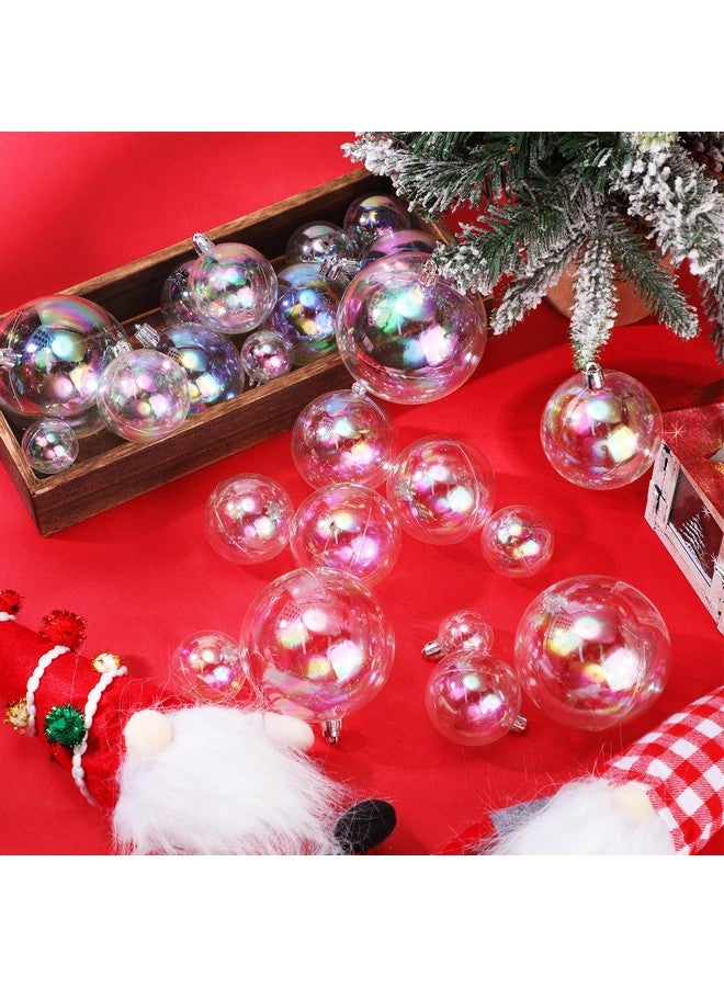 Shappy 36 Pcs Christmas Iridescent Ornaments, Transparent DIY Shatterproof Hanging Christmas Rainbow Ball Christmas Ornament 5 Different Sizes for Party, Wedding, Home Decor (Clear) - Image 5