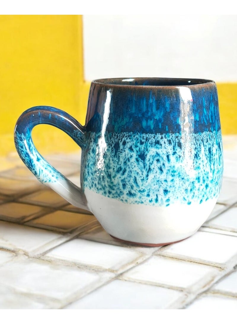 color zone pottery 300ml ceramic and earthenware mug, each piece is unique, microwave safe - Image 3