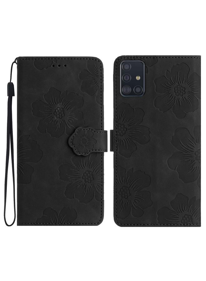 اس-توب جراب لهاتف Samsung Galaxy A71 4G مصنوع من الجلد بنقشة زهور - Image 1