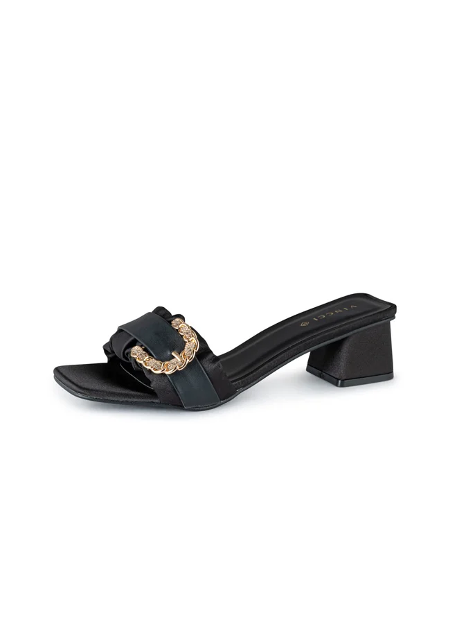 فينتشي صنادل نسائية بكعب منخفض بحزام واحد