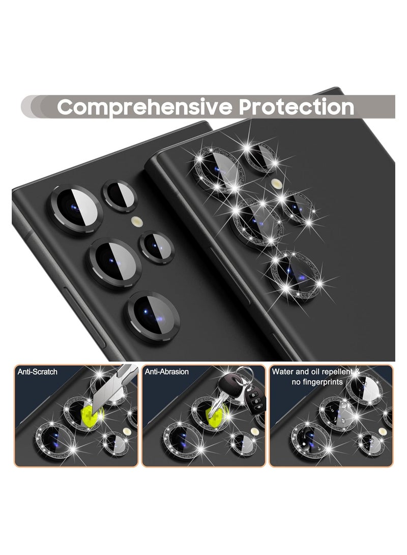 ELTRAZONE 2-Pack for Samsung Galaxy S24 Ultra Camera Lens Protector, 9H Tempered Glass Protective Lens Flim for Samsung Galaxy S24 Ultra Camera Lens Cover-Black - Image 2