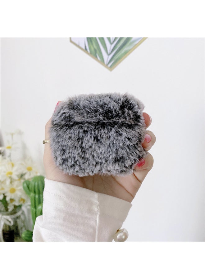 Solid Color Plush Protective Case For Apple AirPods Pro3 Generation Headset Cute Simple Creative Shatter-resistant Case For Women-Color:plush Solid Gray-Applicable Model:Airpods Pro