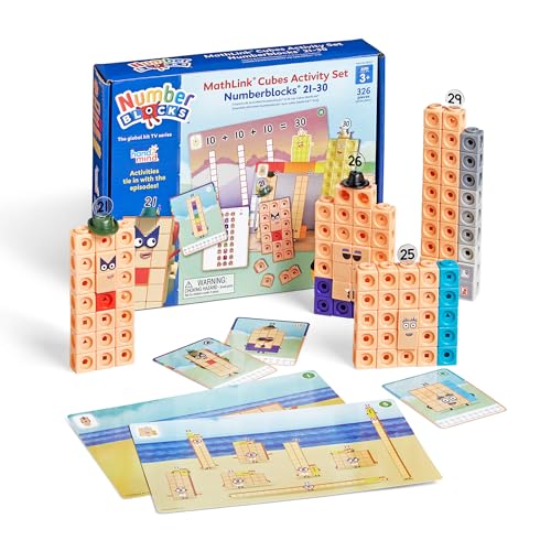 hand2mind MathLink Cubes Numberblocks 2130 Activity Set 20 Preschool Learning Activities Counting Blocks Linking Cubes Educational Toys for Kids Number Games Math Manipulatives Kindergarten - Image 1
