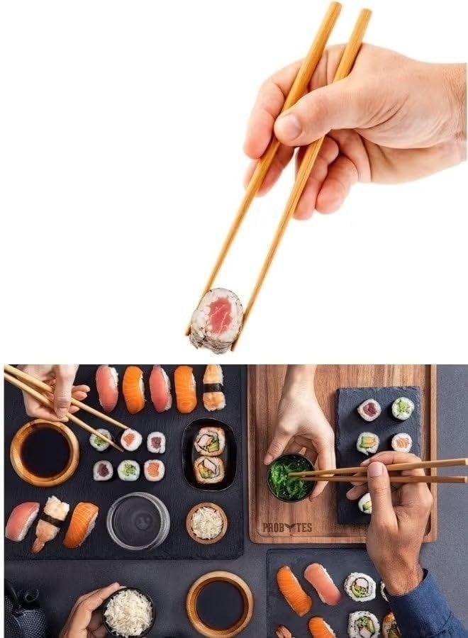 Set of 10 pairs of reusable Japanese and Chinese chopsticks, 24cm long – Chopsticks for kitchen and restaurant use – Heat-resistant eating sticks for everyday serving and cooking - Image 1