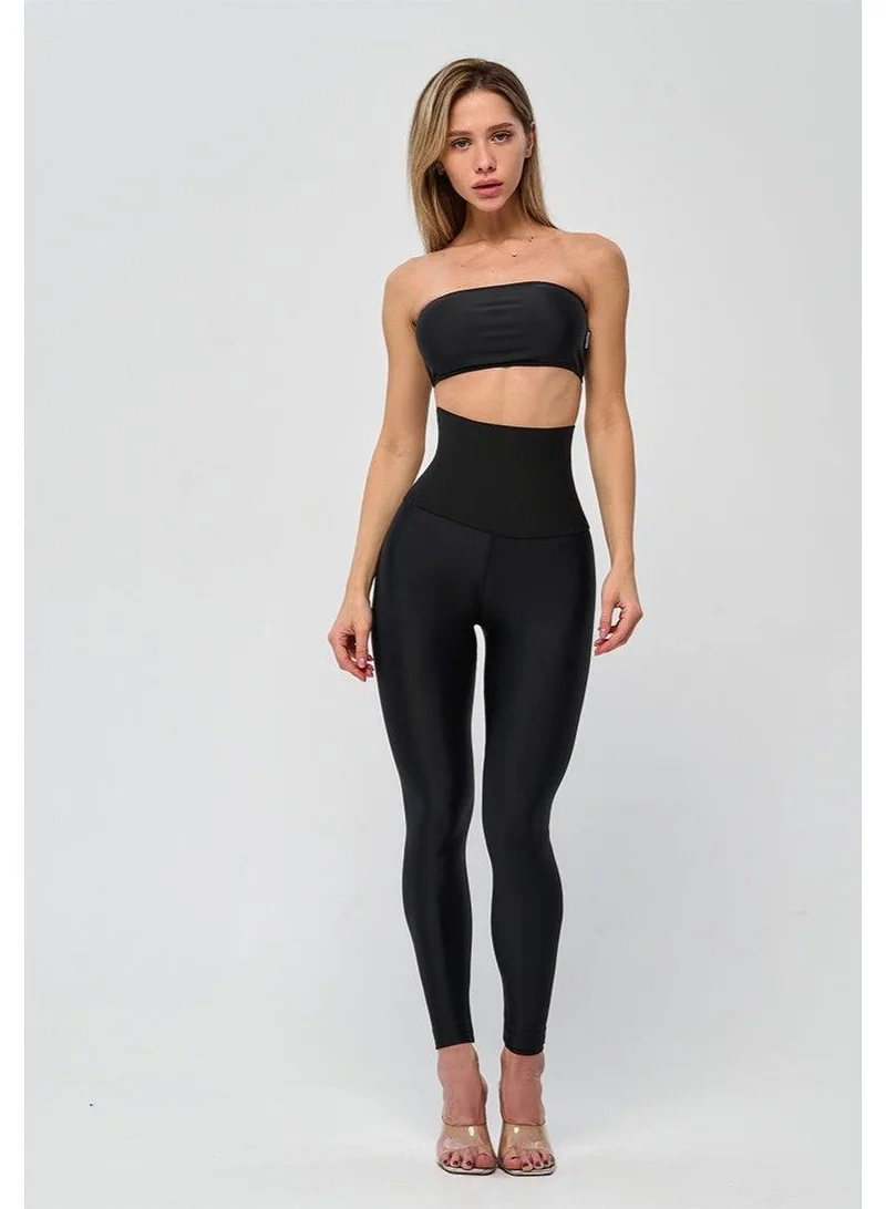Bona Fide Compressed Black Compressed High Waist Gym Leggings for Women for Women | Best Price UAE