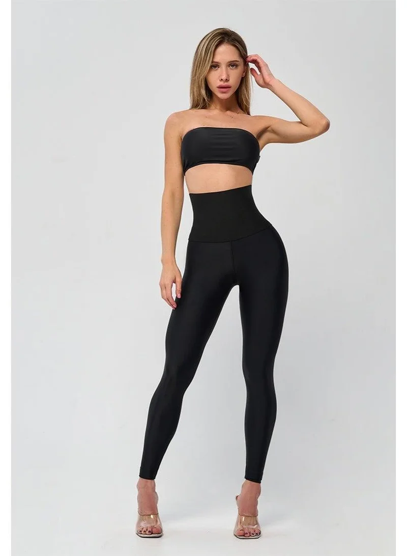 Bona Fide Compressed Black Compressed High Waist Gym Leggings for Women for Women | Best Price UAE