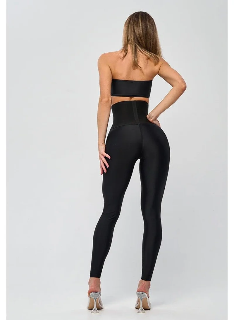 Bona Fide Compressed Black Compressed High Waist Gym Leggings for Women for Women | Best Price UAE