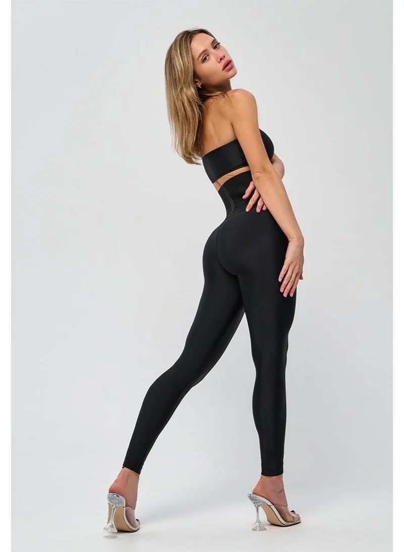 Bona Fide Compressed Black Compressed High Waist Gym Leggings for Women for Women | Best Price UAE