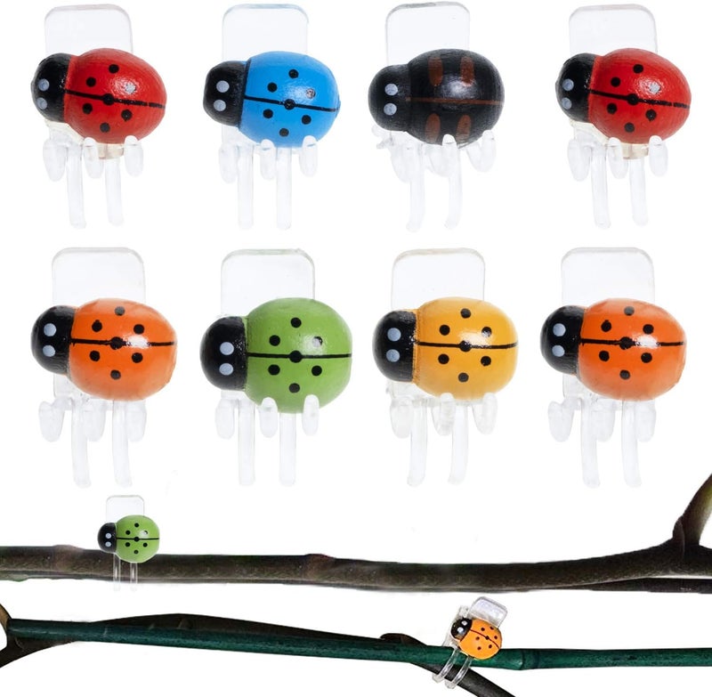 BEADNOVA BEADNOVA Orchid Clips 30Pcs Ladybug Plant Clips Orchid Support Clips Vine Clips Plant Clips for Support Flower Orchid Vine Mix Color 30PCS  - Image 1