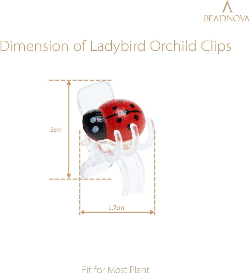 BEADNOVA BEADNOVA Orchid Clips 30Pcs Ladybug Plant Clips Orchid Support Clips Vine Clips Plant Clips for Support Flower Orchid Vine Mix Color 30PCS  - Image 2
