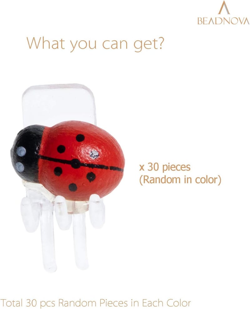 BEADNOVA BEADNOVA Orchid Clips 30Pcs Ladybug Plant Clips Orchid Support Clips Vine Clips Plant Clips for Support Flower Orchid Vine Mix Color 30PCS  - Image 3