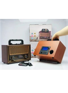 Generic Portable Radio FM AM SW Retro Kitchen Stereo Multiple Power Supply Powerful Functional Audio Bluetooth Radio Support TF Card USB Disk Speaker Playback for Outdoor Indoor 