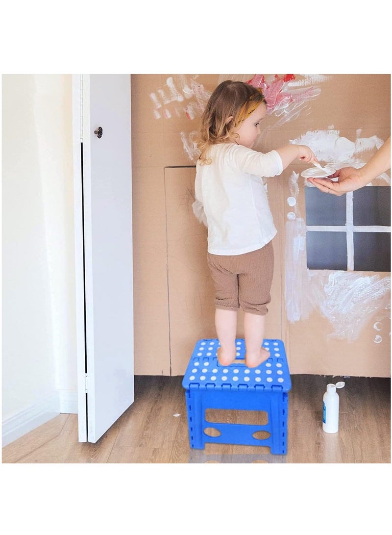 Folding Step Stool for Children, Collapsible Foot Stools 9-Inch Height, Foldable Plastic Stool for Kitchen, Bathroom, Garden, Indoor, Stool Lightweight Outdoor, Holds Up to 300 lbs - Blue  - Image 5