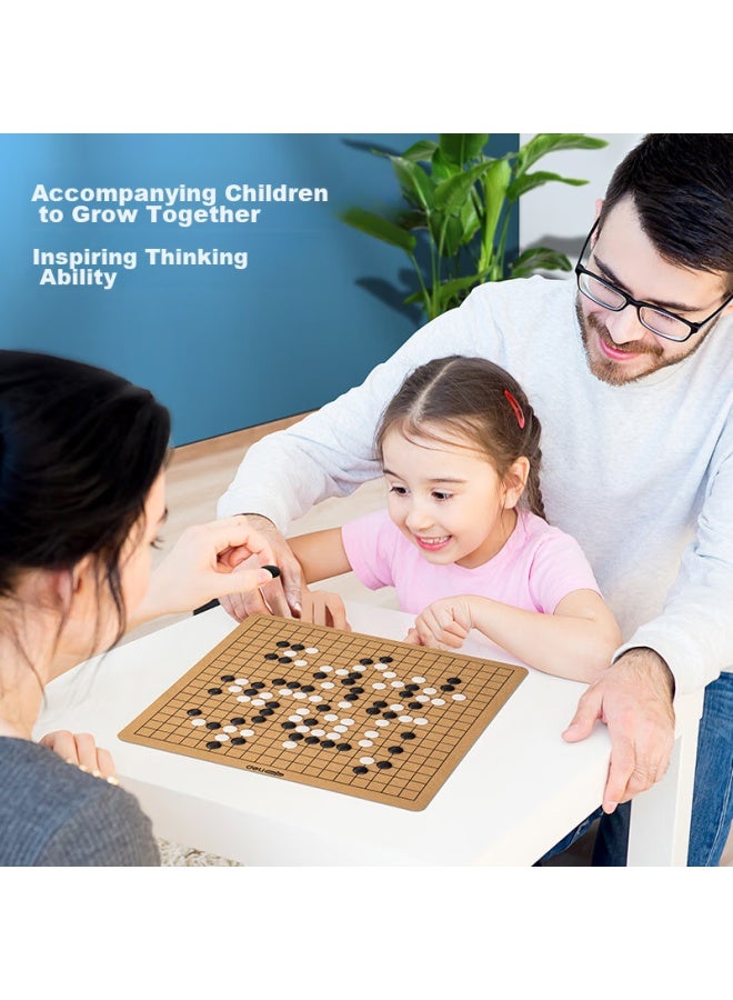 Deli Go And Chess Leather Board Two-in Student And Adult Entertainment Game Educational Board Game Set With Storage Bag - Image 3