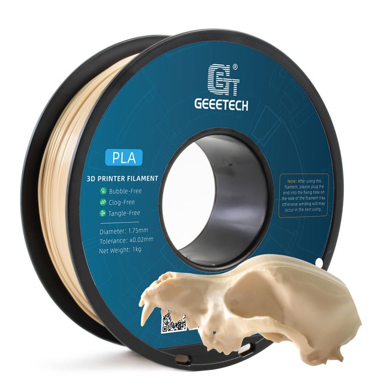 Geeetech PLA Filament 1.75mm Bone White 3D Printer Filament 1kg(2.2lbs), Neatly Wound Bone PLA Filament, Dimensional Accuracy +/- 0.02 mm, Fit Most FDM 3D Printers - Image 1