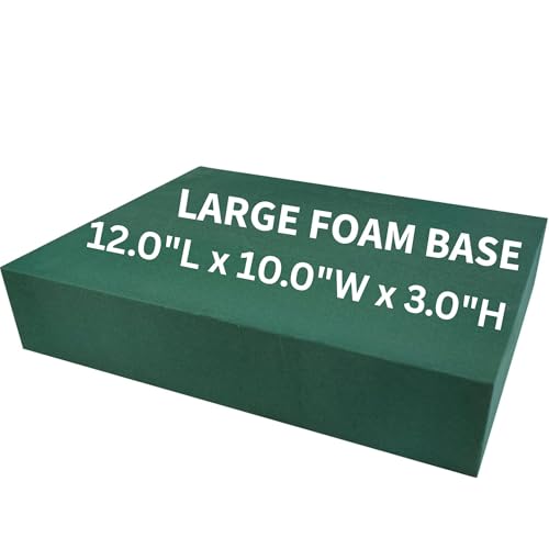 FLOFARE Floral Foam Base 12L x 10W x 3H Large Floral Foam Block for Fresh and Artificial Flower Arrangement Supplies for Arts Crafts Office Decor Home Decor Wedding Decor and Party - Image 1