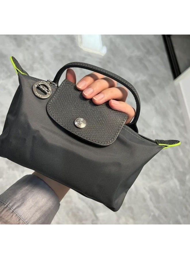 Exclusive French Dragon Bag Mini Casual Women's Bag Mobile Phone Bag Short Handle Hand Bag Dragon Mini Dumpling Bag-Colour:Mini Barbie Powder-Size:PerForated + Shoulder Strap  - Image 3