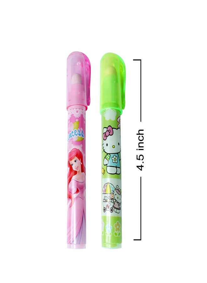 Kabello Stacking Pen Style Rubber Eraser for School Kids and Home Use Stationary 2 Pcs Multi Color Pack of 1 - Image 3