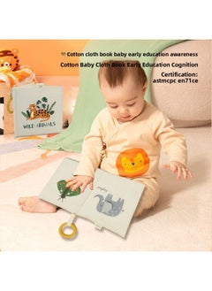 Generic Cotton Newborn Baby Cloth Book Enlightenment Educational Cloth Book Baby Tearable Early Education Cloth Book Baby Toys-Color:Dinosaur Three-dimensional Cloth Book  - Image 2