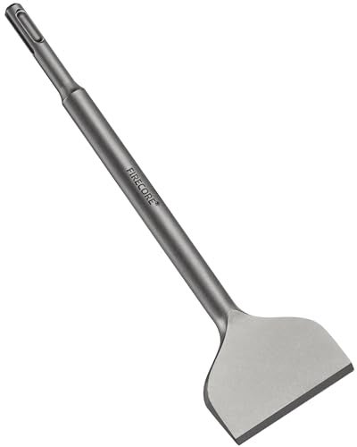 Firecore SDS Plus Chisel 3 Inch Wide by 10 Inch Long, Cranked Bent Tile Removal Chisel Bit for SDS Plus Rotary Hammer Drill, Alloy Steel Shovel for Ceramic Tile Cement Thinset Mortar Vinyl - FS18310 - Image 1