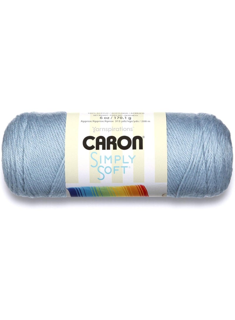 CARON Simply Soft Premium Acrylic Yarn – Light Country Blue (170g/6oz) – Medium 4 Gauge – Soft, Lustrous Yarn for Knitting and Crochet - Image 1