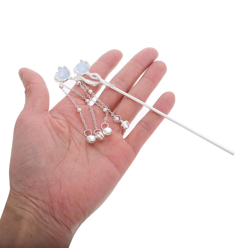 Hanfu Hair Chopsticks with Tassels Chinese Style Hair Stick Pins for Women Sky Blue Classic Hanfu Costume - Image 4