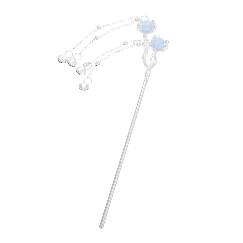 Hanfu Hair Chopsticks with Tassels Chinese Style Hair Stick Pins for Women Sky Blue Classic Hanfu Costume - Image 1