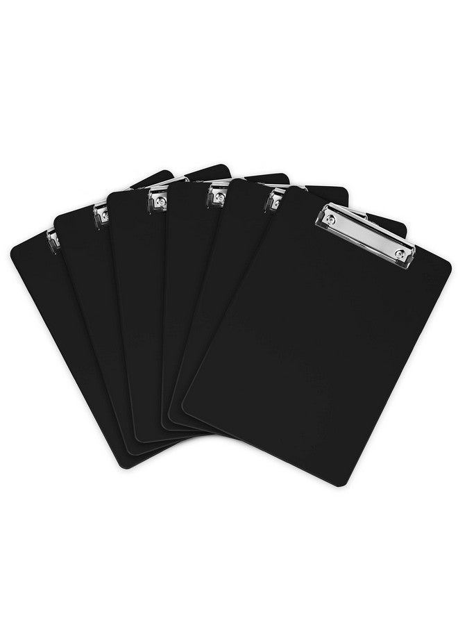 Office Solutions Direct Black Plastic Clipboards (Set Of 6) Multipack 12.5X9 Inch Clipboard Holds 100 Sheets Low Profile Colored Acrylic Clip Boards In Bulk For Kids & Professionals - Image 1