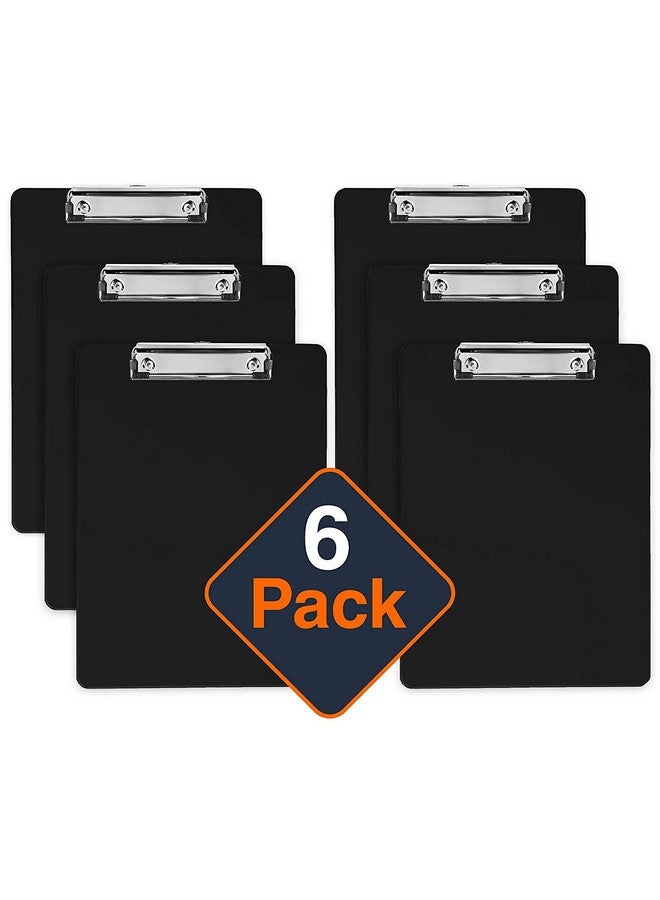 Office Solutions Direct Black Plastic Clipboards (Set Of 6) Multipack 12.5X9 Inch Clipboard Holds 100 Sheets Low Profile Colored Acrylic Clip Boards In Bulk For Kids & Professionals - Image 2