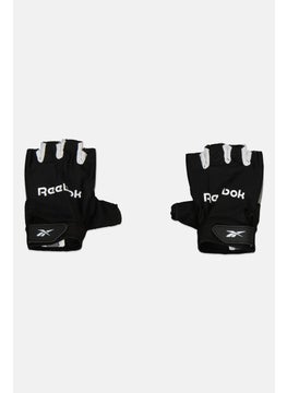 Men Brand Logo Fitness Gloves, Black