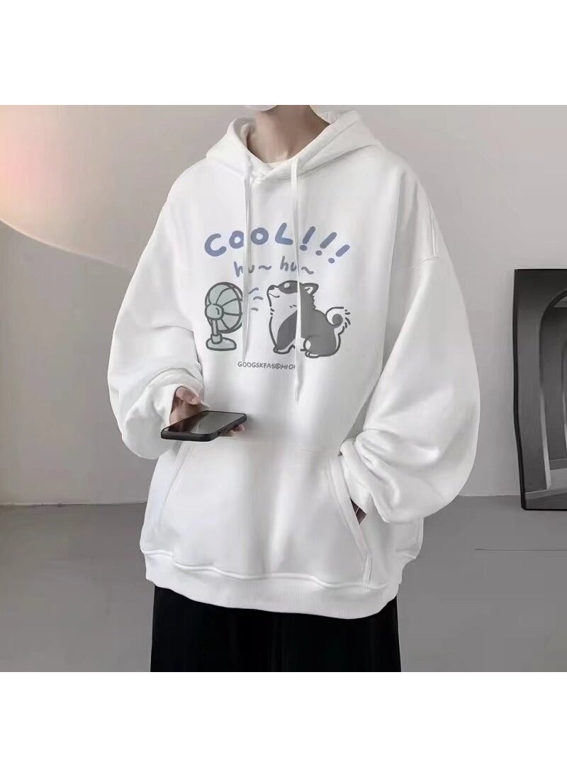 Generic - Cute Cartoon Print Hoodie Mens Casual Autumn Sweatshirt fog blue - Image 1