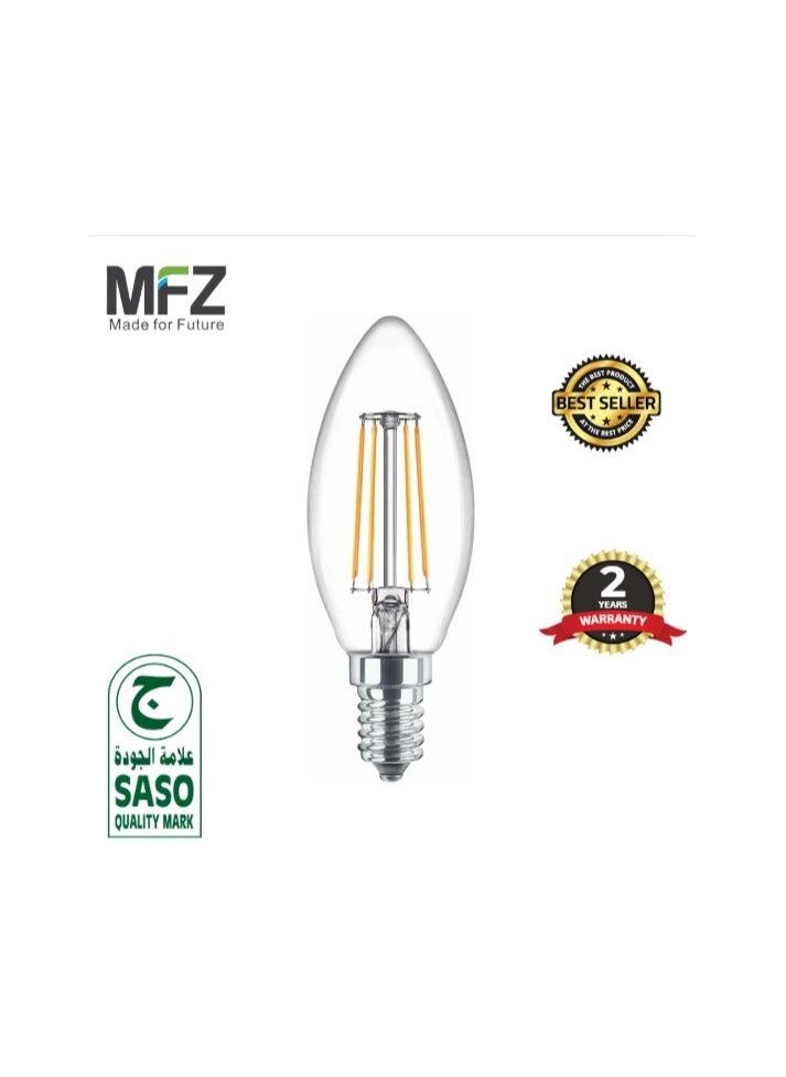 MFZ MFZ LED Lamp 4W | 2700K Warm White | 400 Lumens | AC 220-240V | 50/60Hz | 100 lm/W Energy Efficient Bulb  - Image 1