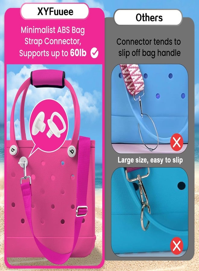 XYFuuee Strap Wrap for Bogg Bag Accessories, Adjustable Crossbody Replacement Straps, Beach Bag Handle Cover Attachment, Hot Pink, Extra Long - Image 2