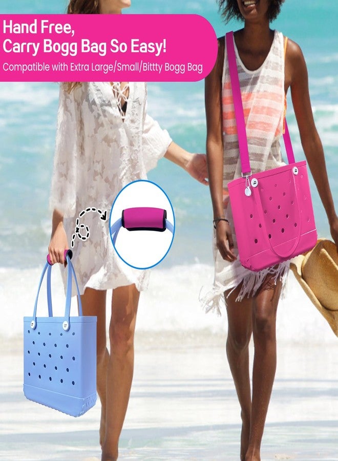 XYFuuee Strap Wrap for Bogg Bag Accessories, Adjustable Crossbody Replacement Straps, Beach Bag Handle Cover Attachment, Hot Pink, Extra Long - Image 3