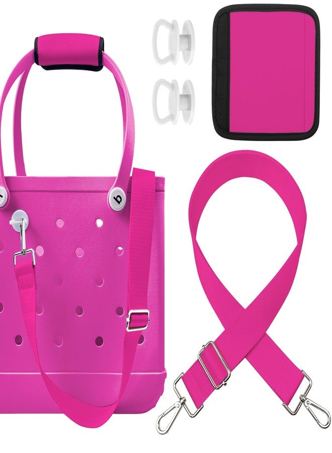 XYFuuee Strap Wrap for Bogg Bag Accessories, Adjustable Crossbody Replacement Straps, Beach Bag Handle Cover Attachment, Hot Pink, Extra Long - Image 1