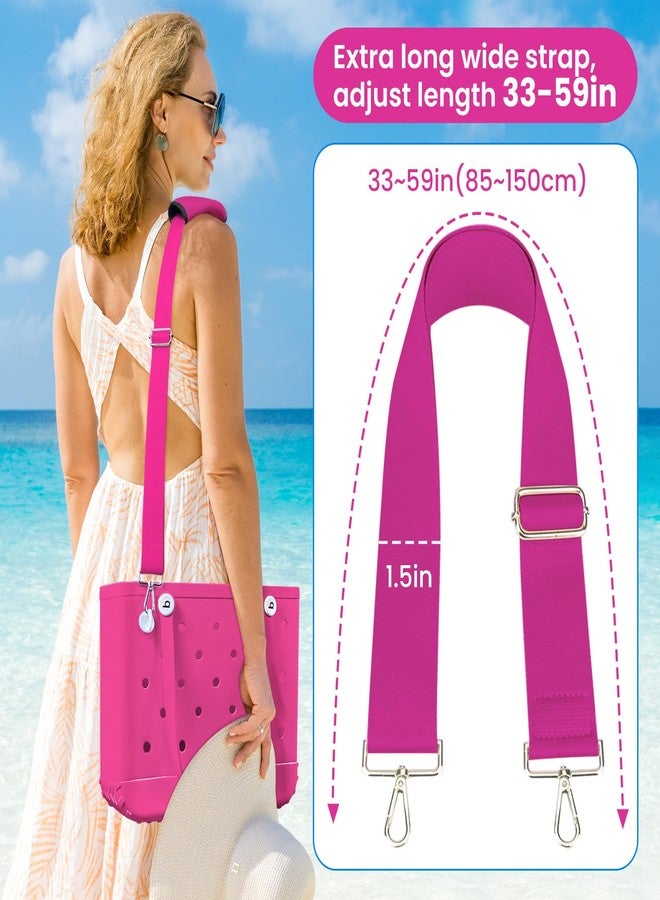 XYFuuee Strap Wrap for Bogg Bag Accessories, Adjustable Crossbody Replacement Straps, Beach Bag Handle Cover Attachment, Hot Pink, Extra Long - Image 4