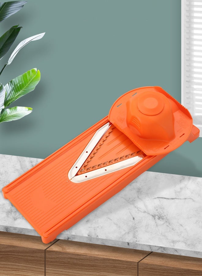 Stainless Steel Vegetable Slicer & Grater - Multi-Function Food Chopper with 2 Interchangeable Attachments (Shred/Slice/Dice) | Non-Slip Hand Guard & Compact Kitchen Tool  - Image 2