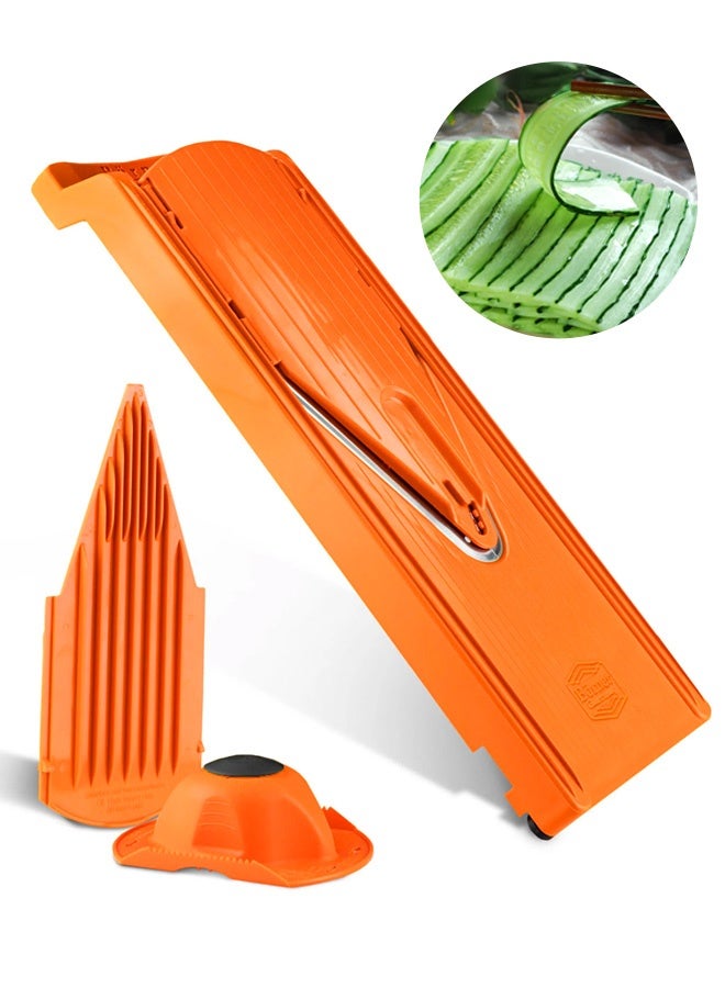 Stainless Steel Vegetable Slicer & Grater - Multi-Function Food Chopper with 2 Interchangeable Attachments (Shred/Slice/Dice) | Non-Slip Hand Guard & Compact Kitchen Tool  - Image 1