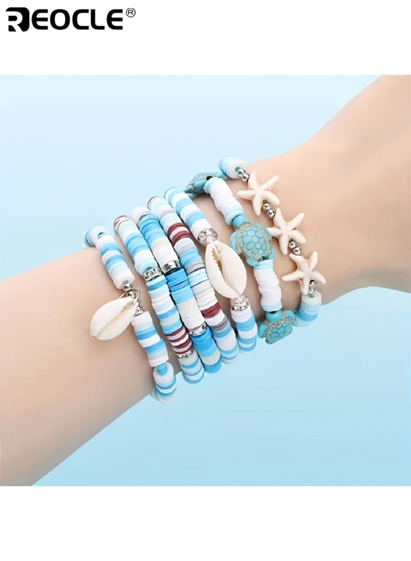 ريوكل مجموعة من 2600 قطعة من خرز الحجارة الطبيعي مع خرز الصلصال البوليمري وتصميم ذو طابع شاطئي - طقم صنع إكسسوارات DIY بأشكال متعددة لصنع أساور الصداقة والقلائد - Image 5