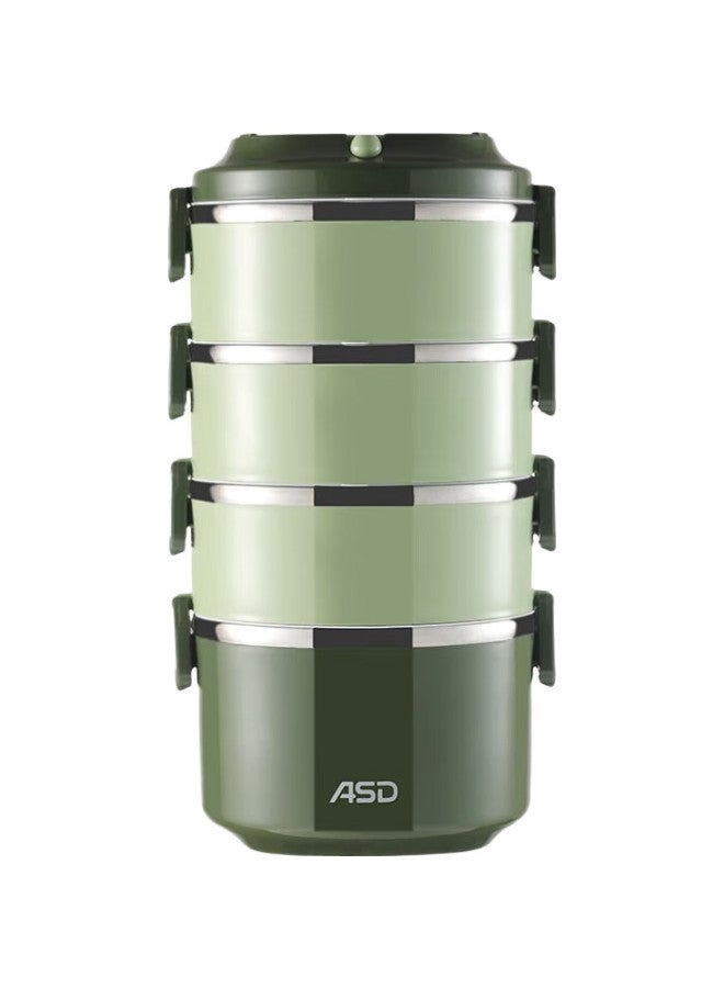 Asd 304 Stainless Steel Lunch Box, 2.8L Large Capacity, 4-Layer Portable Pot, For Adults And Students, Rws28H4Wg-G - Image 1