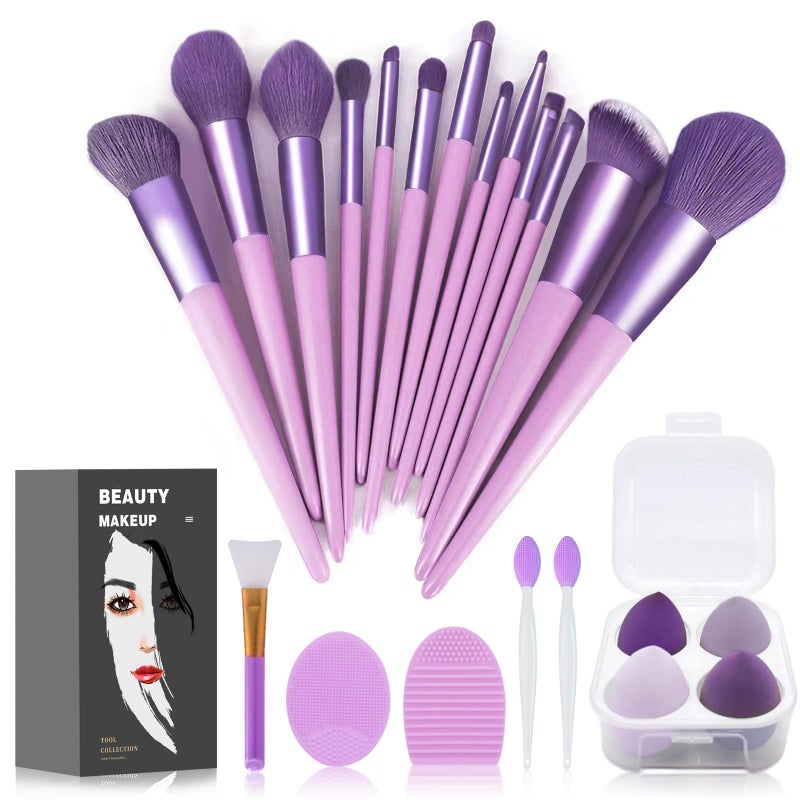 Koccido Makeup Brushes 22 Pcs Makeup KitFoundation Brush Eyeshadow Brush Make up Brushes Set Purple 22 Piece Set Large