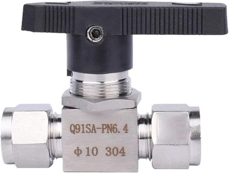 1 8 بوصة 304 صمام كرة مستقيم ضغط من الفولاذ المقاوم للصدأ تركيب أنبوب - Image 2