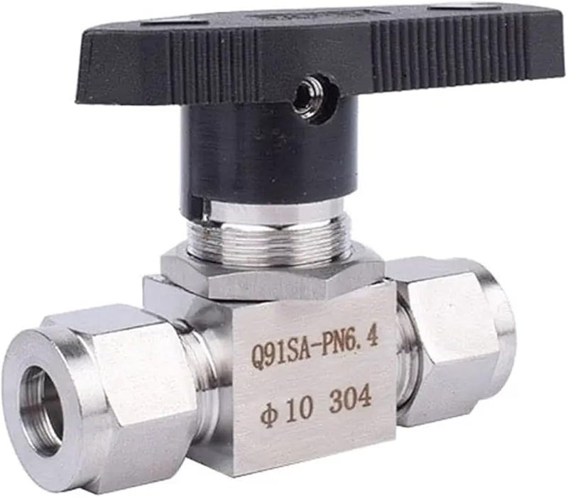 1 8 بوصة 304 صمام كرة مستقيم ضغط من الفولاذ المقاوم للصدأ تركيب أنبوب - Image 3