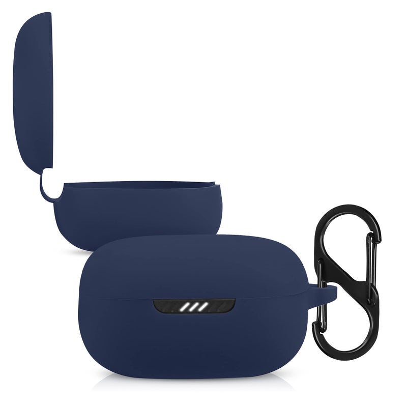 kwmobile Case Compatible with JBL Live Pro Plus Case - Silicone Cover Holder for Earbuds - Dark Blue - Image 5