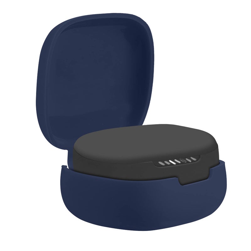 kwmobile Case Compatible with JBL Live Pro Plus Case - Silicone Cover Holder for Earbuds - Dark Blue - Image 3