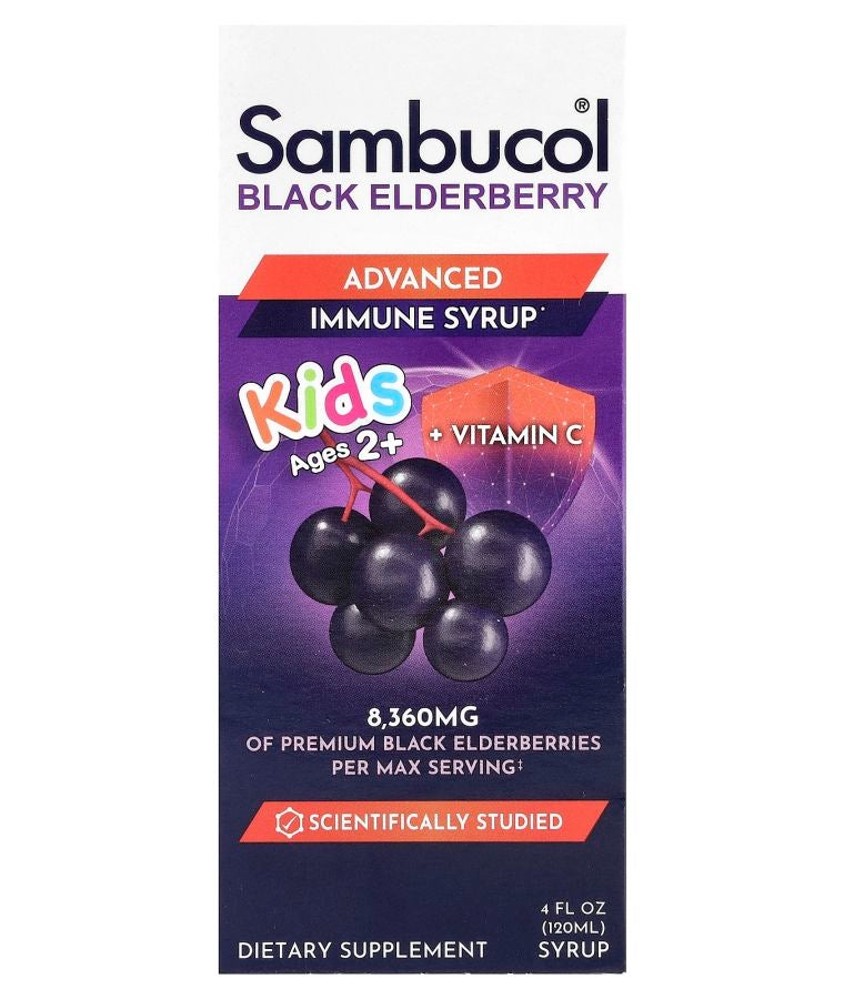 Kids Black Elderberry Advanced Immune Syrup 2 Years & Older Berry 4 fl oz (120 ml)