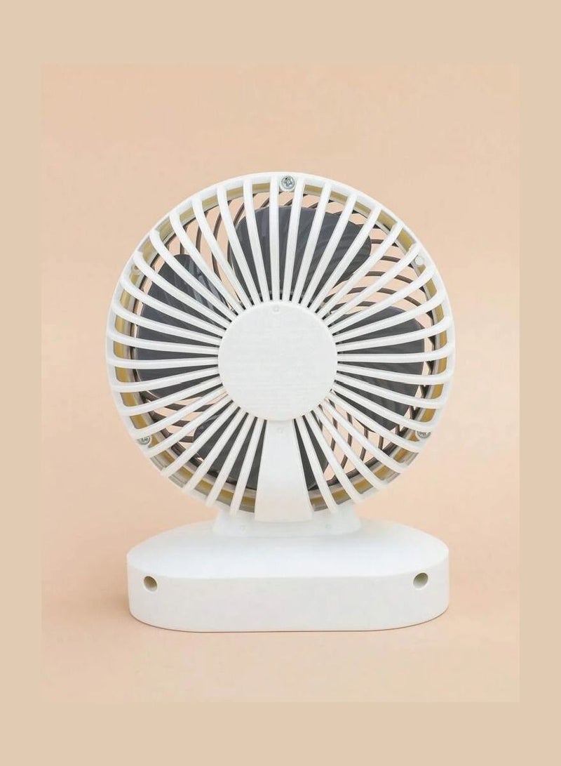 Digi Core مروحة مكتبية محمولة USB قابلة لإعادة الشحن بسرعتين مروحة سطح مكتب صغيرة للاستخدام المنزلي في الهواء الطلق وغرفة النوم والمكتب أبيض / أسود - Image 3