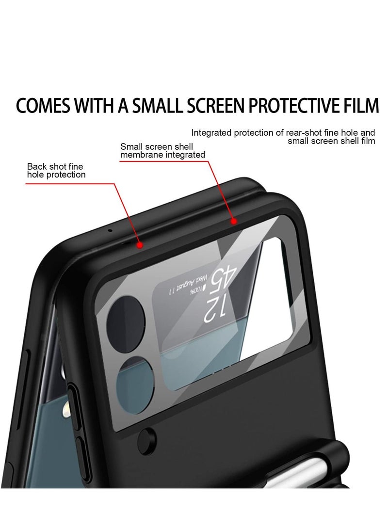 Excefore for Samsung Galaxy Z Flip 4 Case with Hinge Protection Device and Camera Screen Protector, Case 2022, Black - Image 5