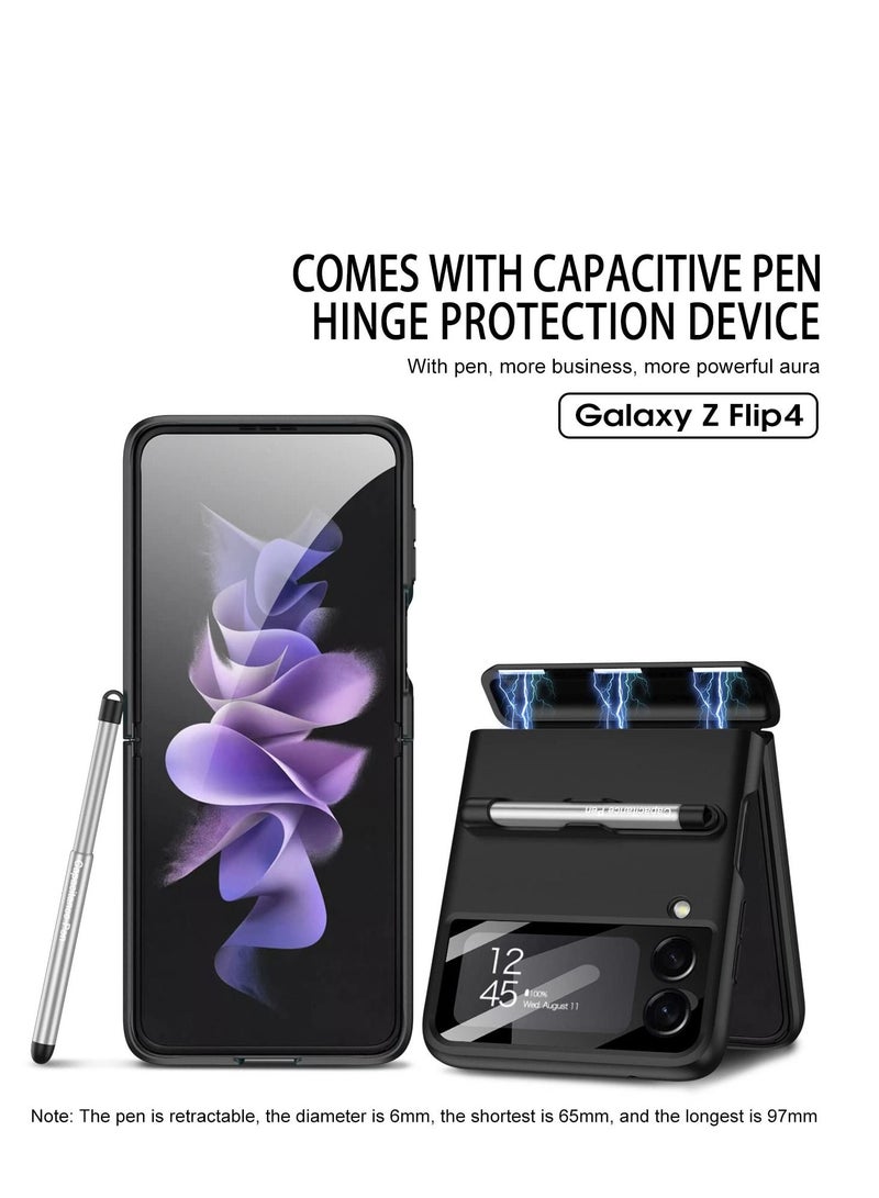 Excefore for Samsung Galaxy Z Flip 4 Case with Hinge Protection Device and Camera Screen Protector, Case 2022, Black - Image 3